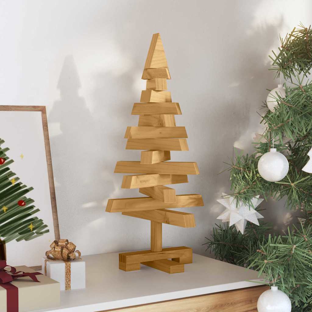 Classic Christmas Trees with Stand Brown 60cm Solid pine wood - Premium