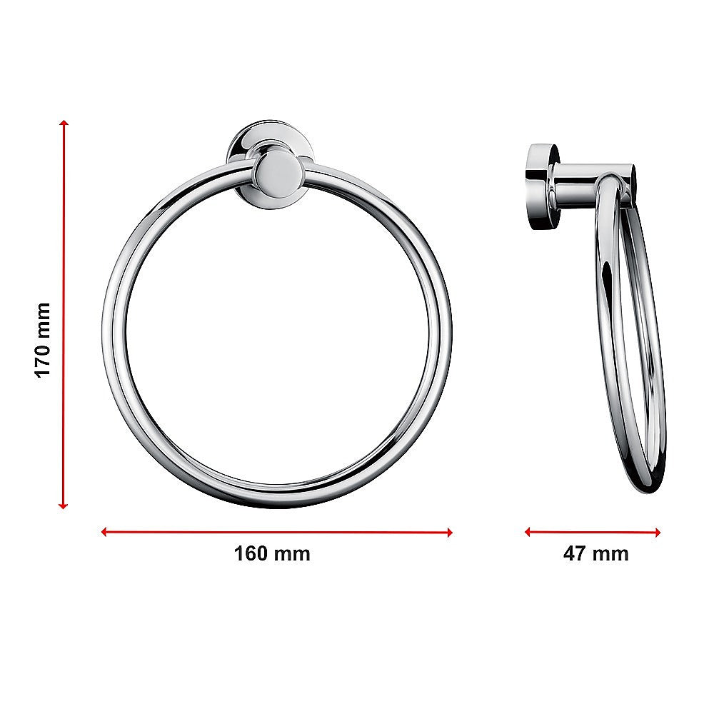 Classic Chrome Towel Rail Ring Bathroom