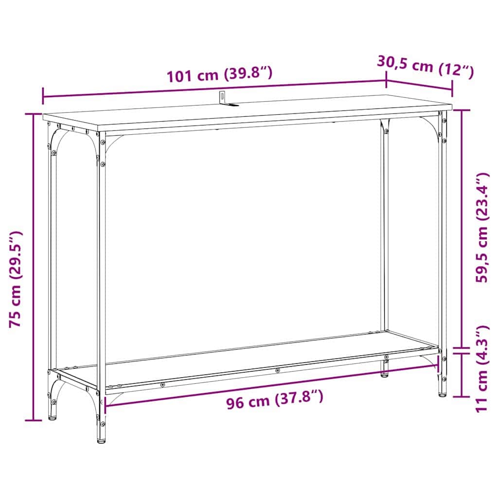 Classic Console Table Black oak  Engineered wood - Soft Upholstery