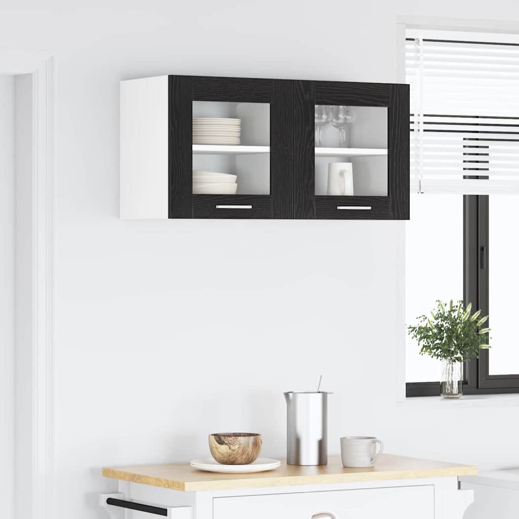 Classic Hanging Cabinet Riga Black Oak Engineered Wood