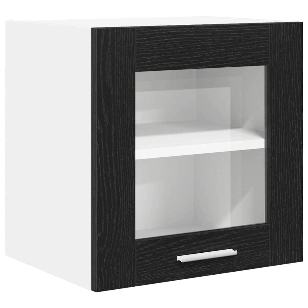 Black colour - Classic Hanging Cabinet Riga Black Oak Engineered Wood