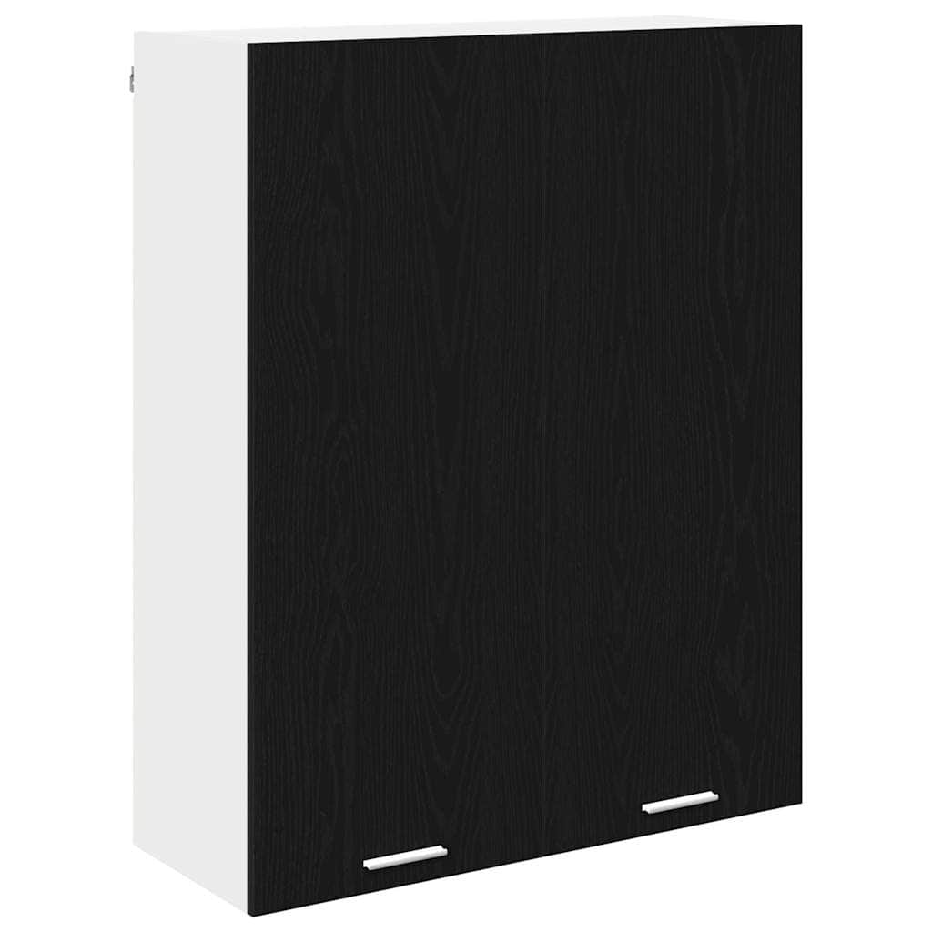 Black colour - Classic Hanging Cabinet Riga Black Oak Engineered Wood - Premium