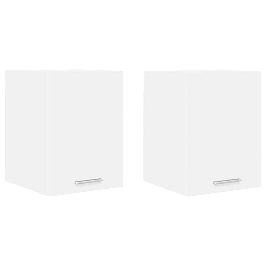 2 Pcs - Classic Hanging Cabinet with Shelf Riga 2 pcs White - Space-Saving