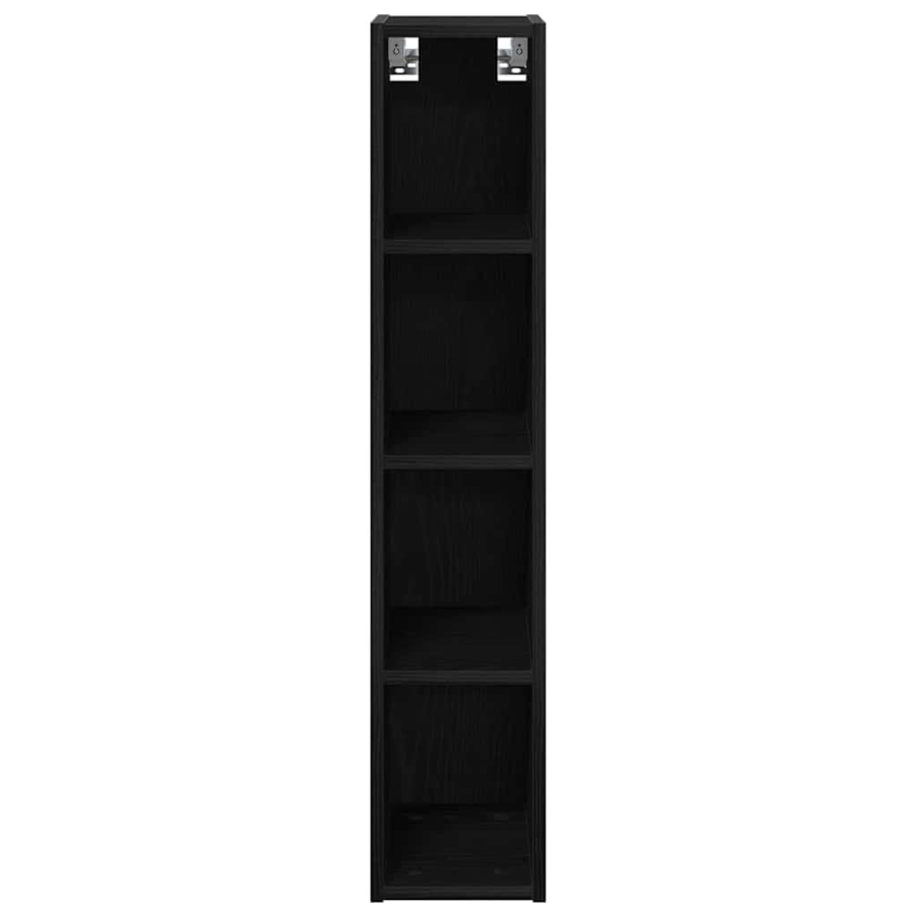 Classic Hanging Cabinet with Shelf Riga Black Oak - Soft Upholstery | Black colour