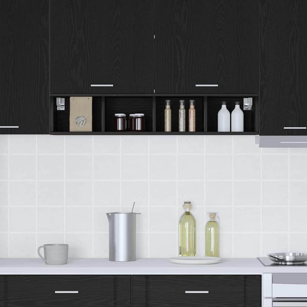 Classic Hanging Cabinet with Shelf Riga Black Oak - Soft Upholstery