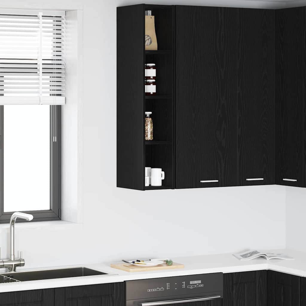 Classic Hanging Cabinet with Shelf Riga Black Oak - Soft Upholstery