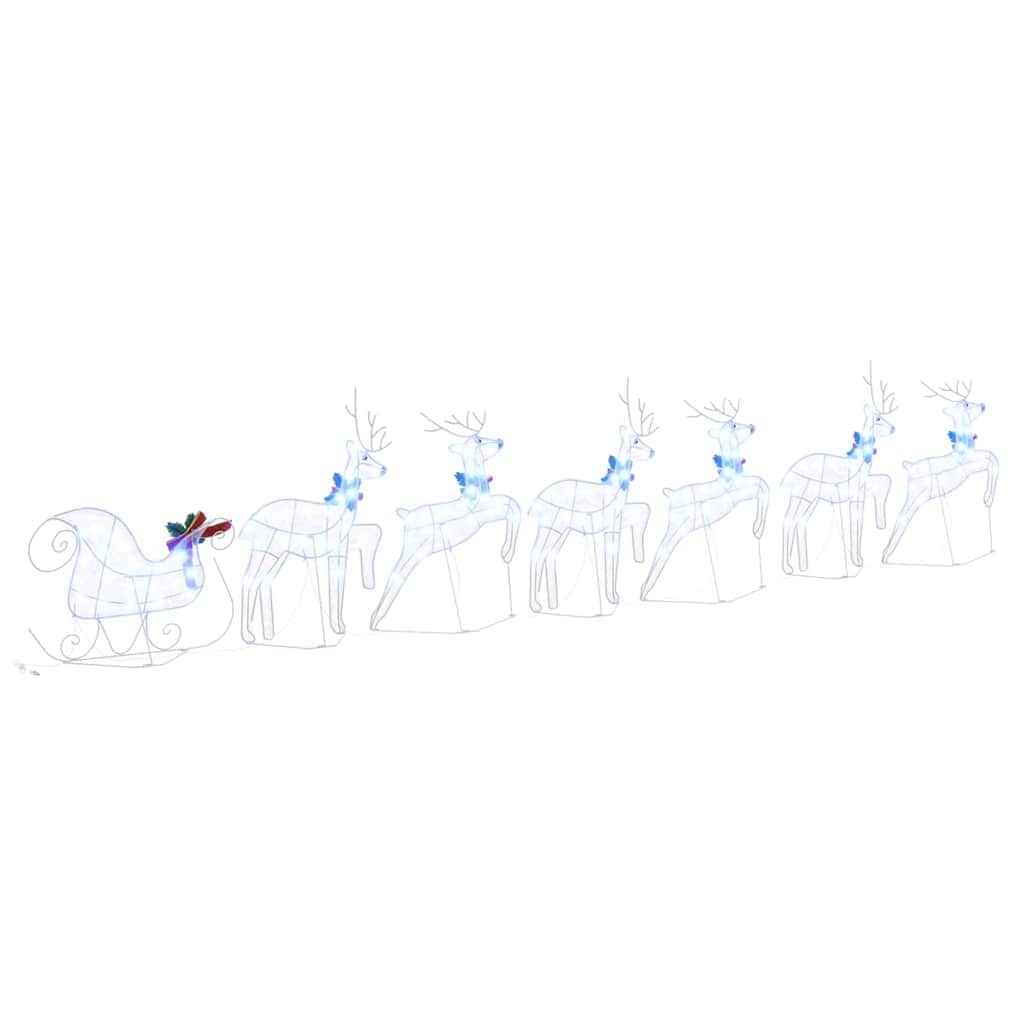 Classic LED Reindeers 7 pcs White Fabric - Space-Saving Style | 7 Pcs