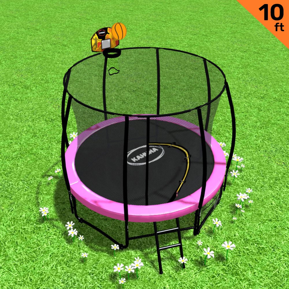 Trampoline 10ft Pink Basketball Set 1x10cm