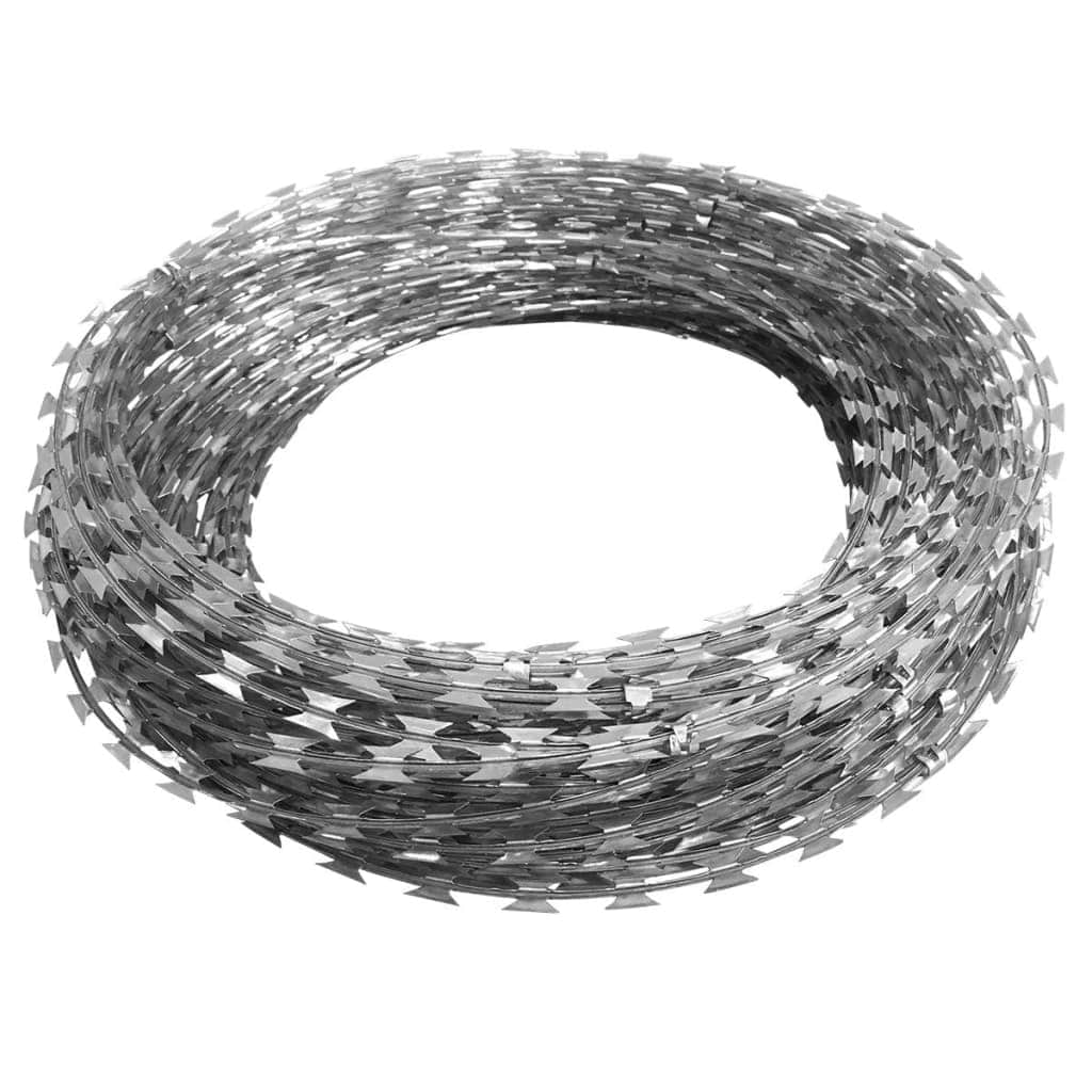 Clipped Concertina NATO Razor Wire Galvanised Steel 300 m