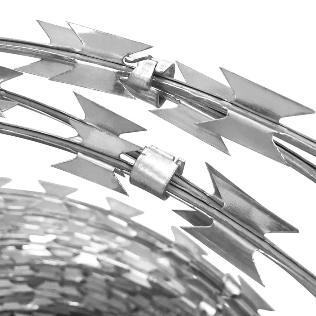 Clipped Concertina NATO Razor Wire Galvanised Steel 300 m