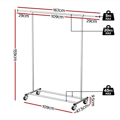 Clothes Rack Airer Rail Coat Stand Adjustable Hanger - Stylish