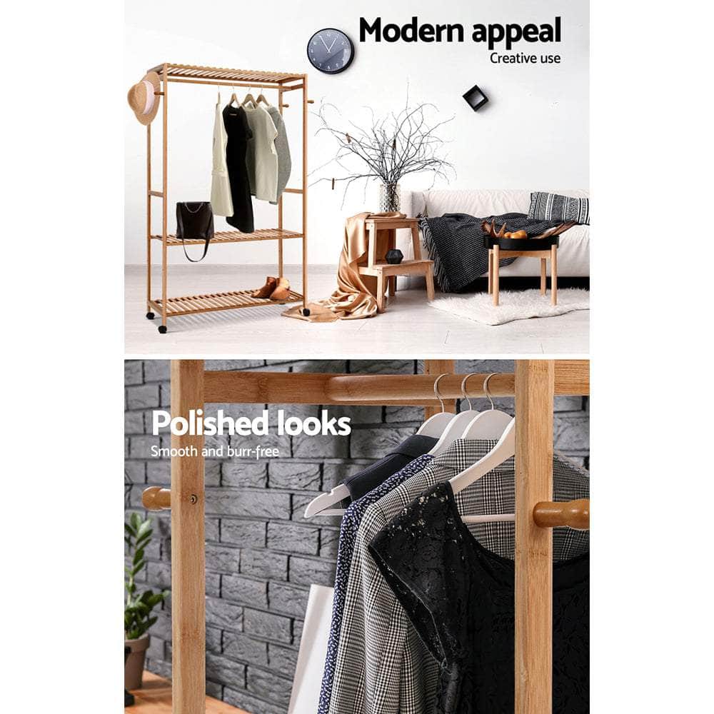 Clothes Rack Coat Stand 165X112Cm Hanger Wheels