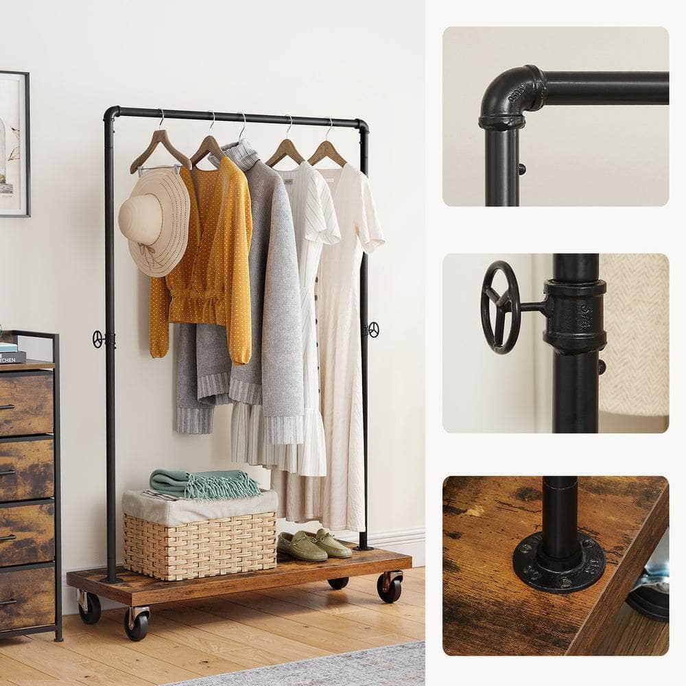 Clothes Rack Rustic Brown and Black HSR65BX