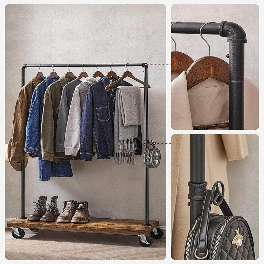 Clothes Rack Rustic Brown And Black Hsr65Bxv1