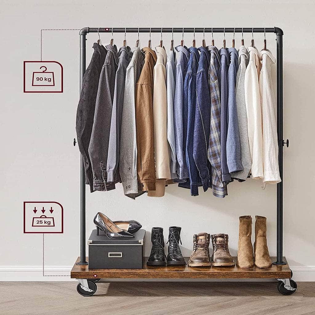 Clothes Rack Rustic Brown And Black Hsr65Bxv1