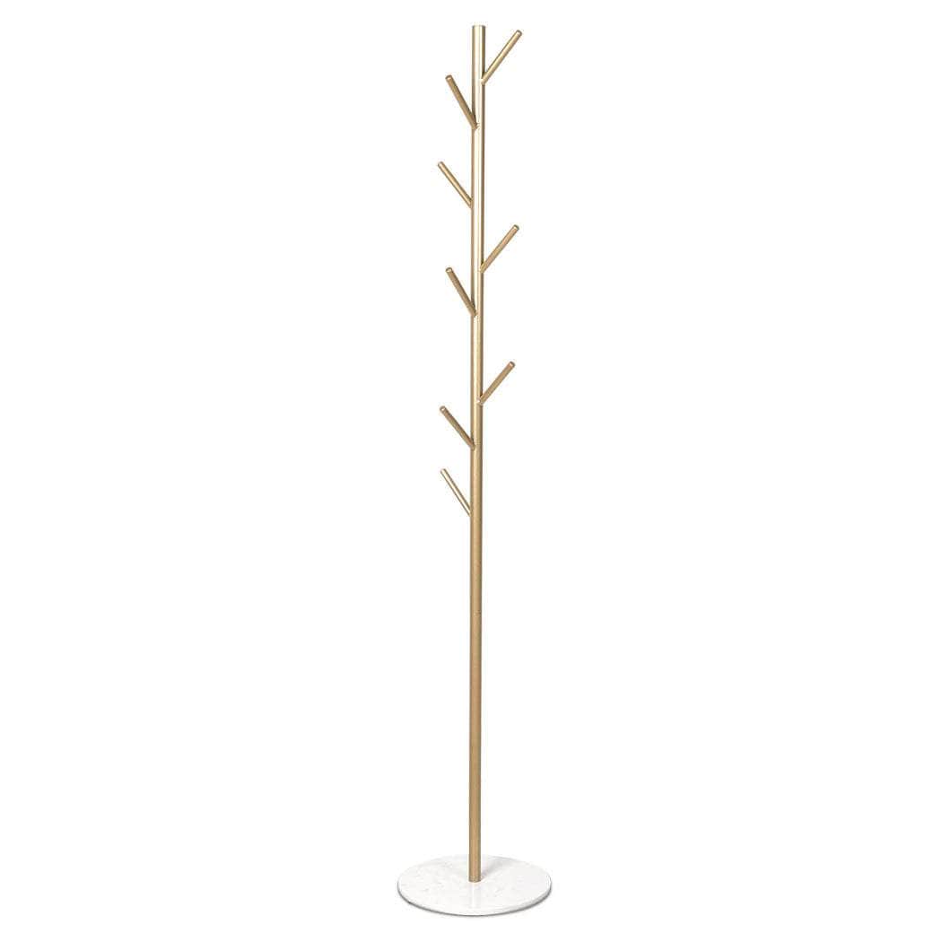 Clothes Stand Coat Rack Metal Rail Portable Hanger Stand Gold