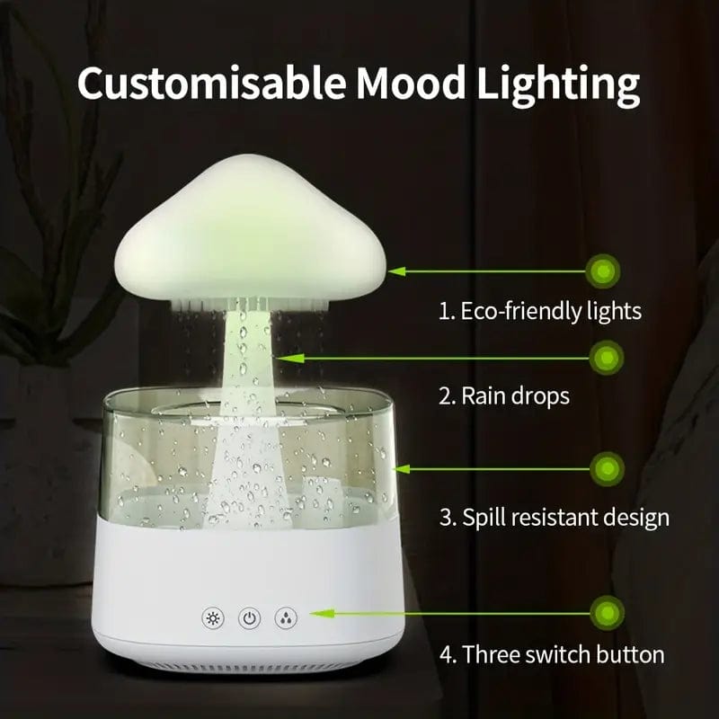 Cloud Rain Humidifier - Colorful Light & Aromatherapy Machine for Home, Bedroom, and Desktop - Perfect Gift for Men