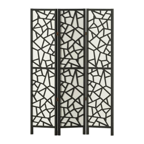 Clover Room Divider Screen Privacy Wood Dividers Stand 3 Panel Black