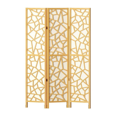Clover Room Divider Screen Privacy Wood Dividers Stand 3 Panel Natural