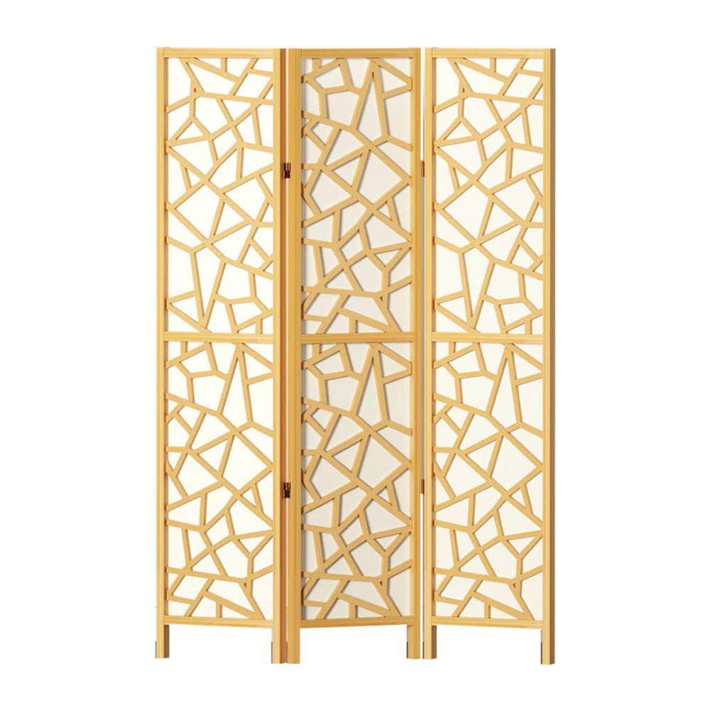 Clover Room Divider Screen Privacy Wood Dividers Stand 3 Panel Natural