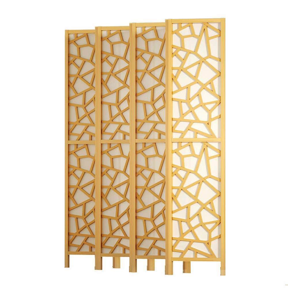 Clover Room Divider Screen Privacy Wood Dividers Stand 8 Panel Natural