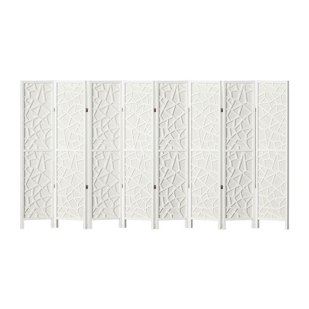 Clover Room Divider Screen Privacy Wood Dividers Stand 8 Panel White