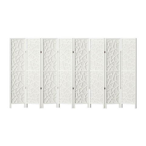 8 Panel Room Divider Screen 325X170Cm White