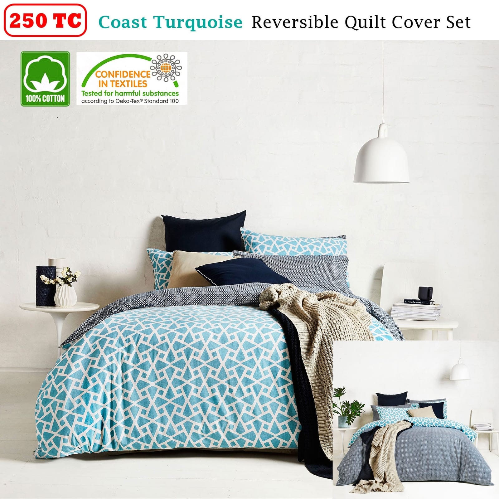 Duvet Covers - Coast Reversible Quilt Cover Set Queen - photo 11