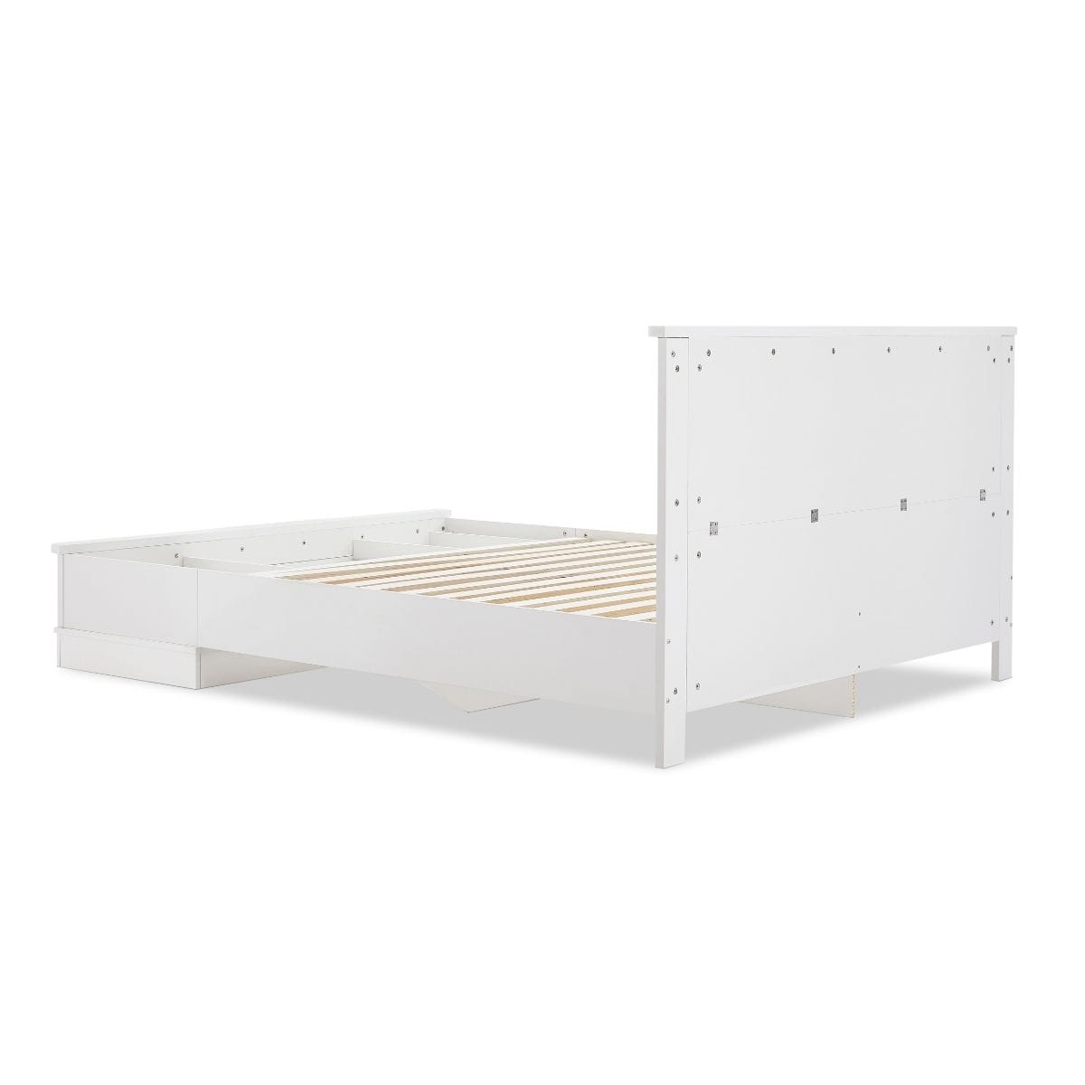 Coastal-Inspired White Bedframe with Double Storage Drawers