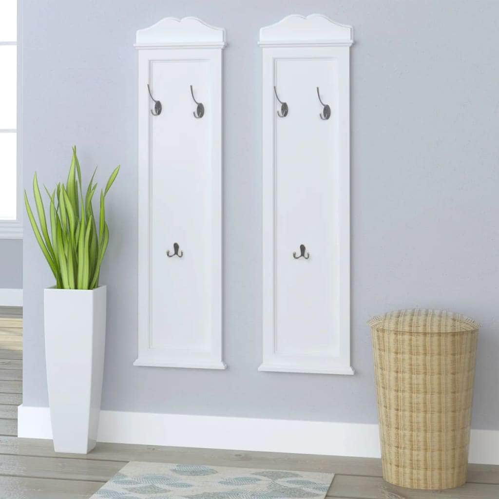 Coat Racks 2 pcs White - Coat & Hat Racks