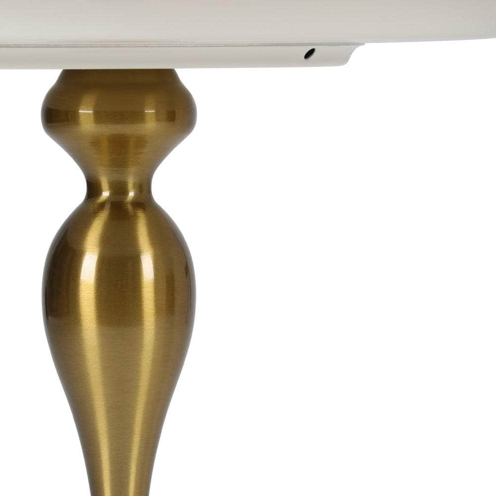 Coffee Side Table Round Metal Black/White
