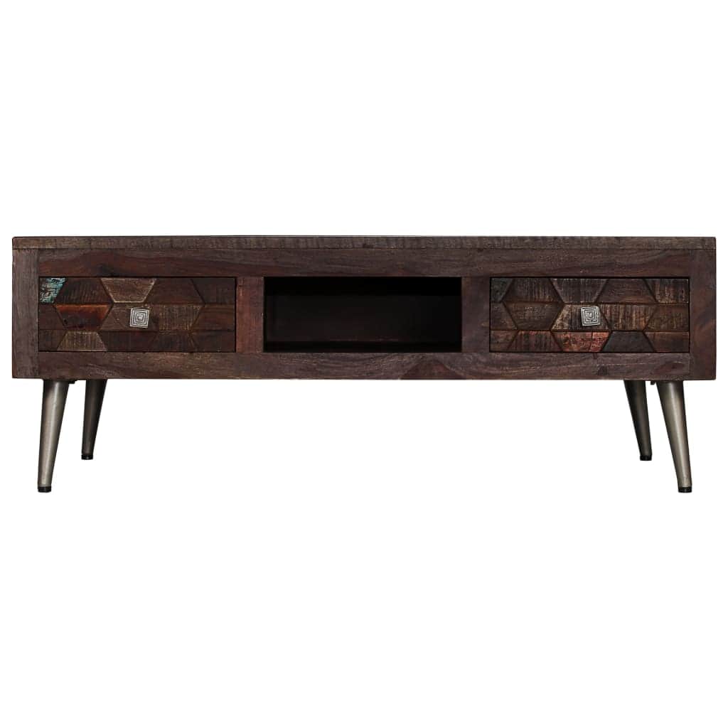 Coffee Table 2 Drawers Solid Reclaimed Wood