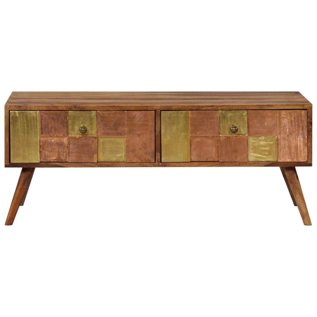 Coffee Table 2 Drawers Solid Sheesham Wood