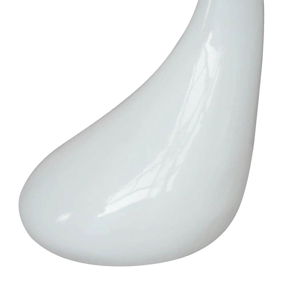 Coffee Table 2 Pcs With Round Glass Top High Gloss White