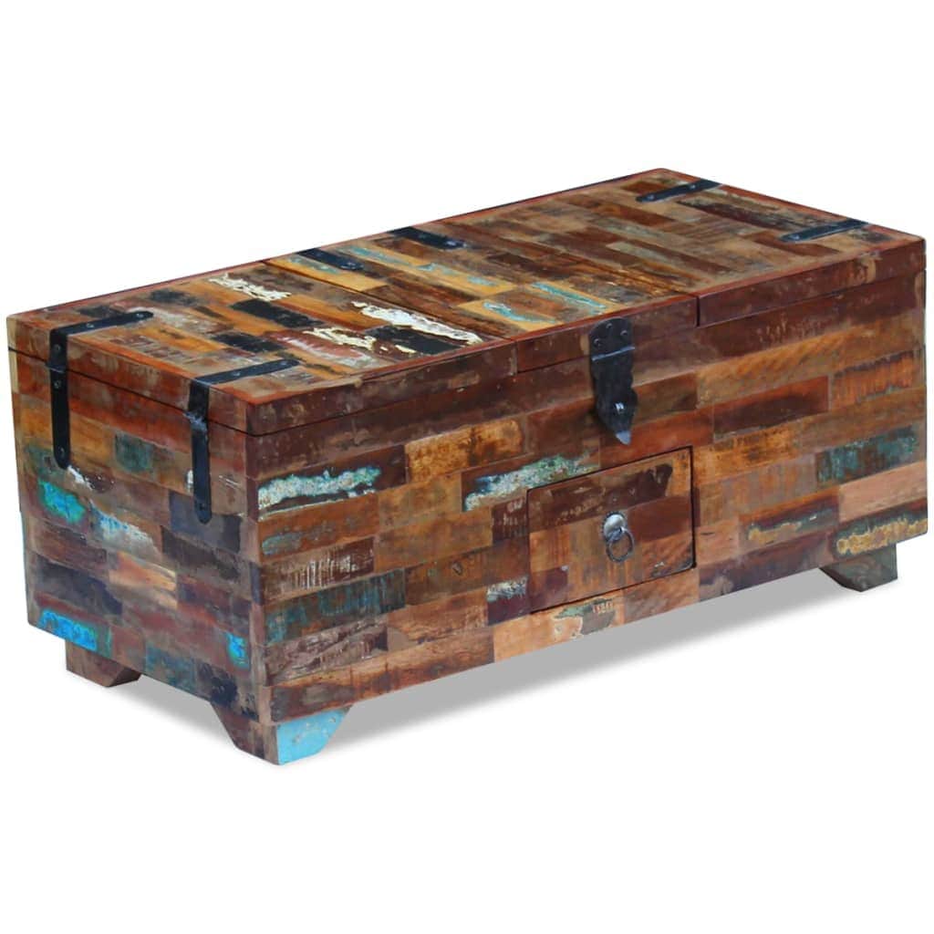 Coffee Table Box Chest Solid Reclaimed Wood