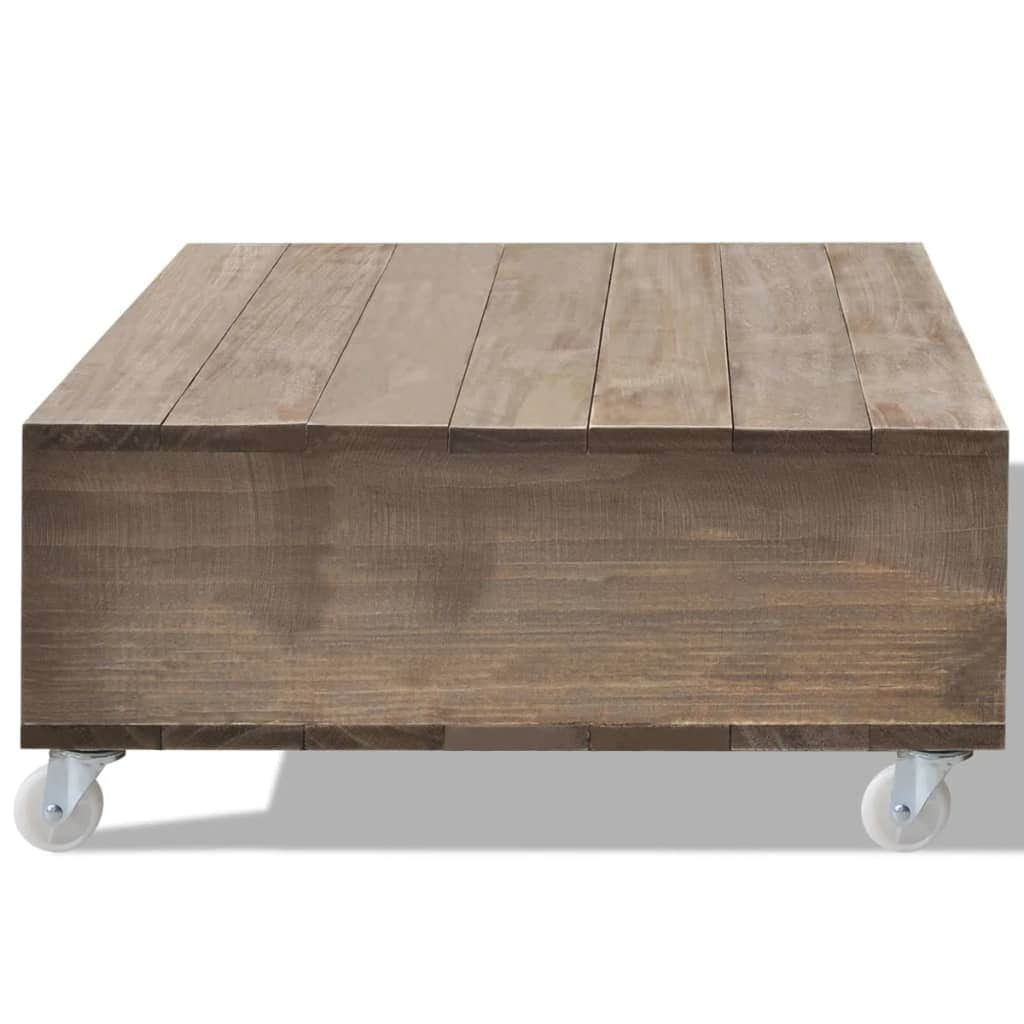 Coffee Table Brown Solid Wood