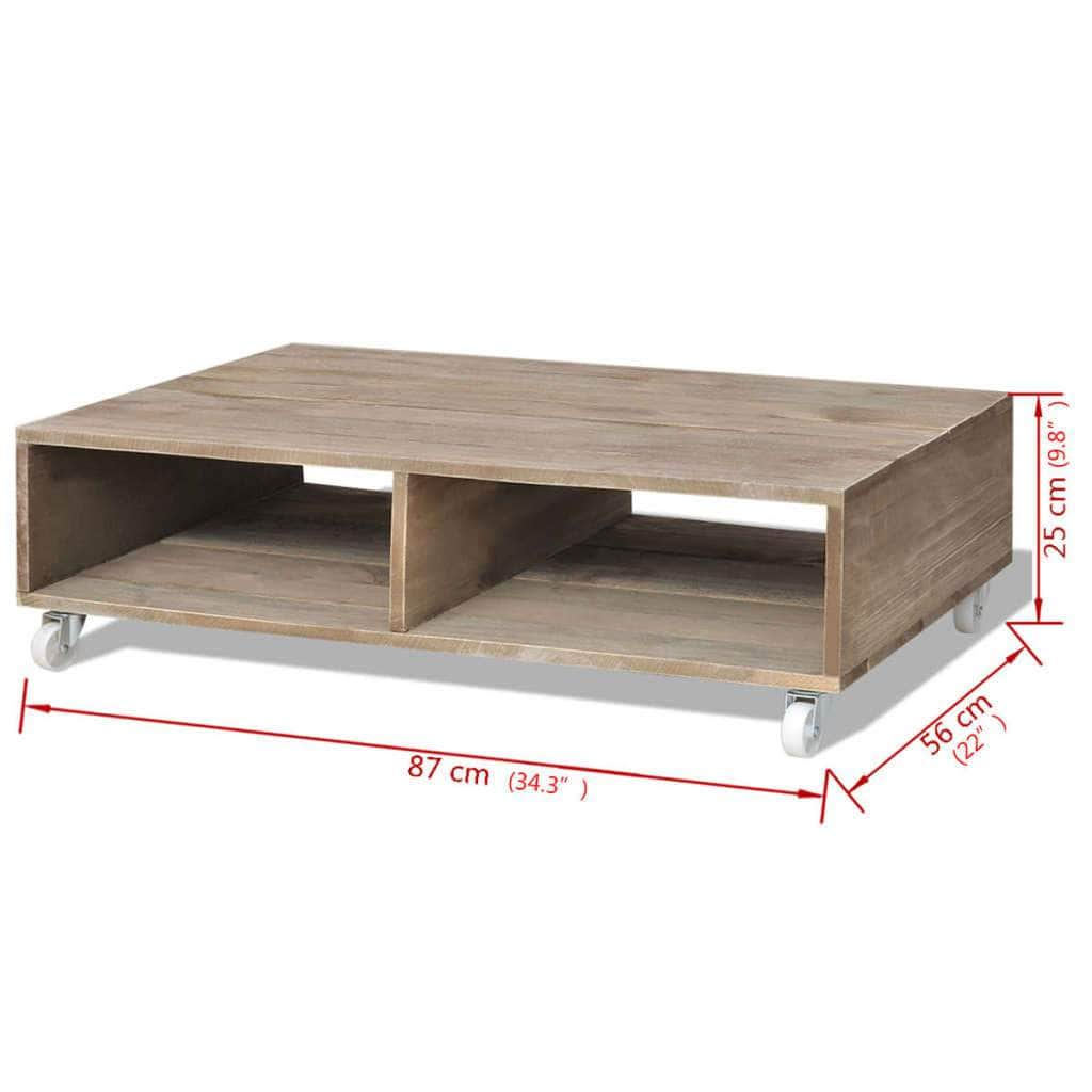 Coffee Table Brown Solid Wood