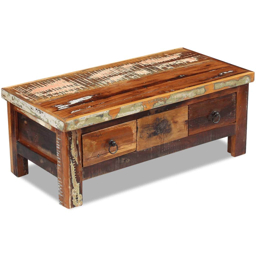Coffee Table Drawers Solid Reclaimed Wood