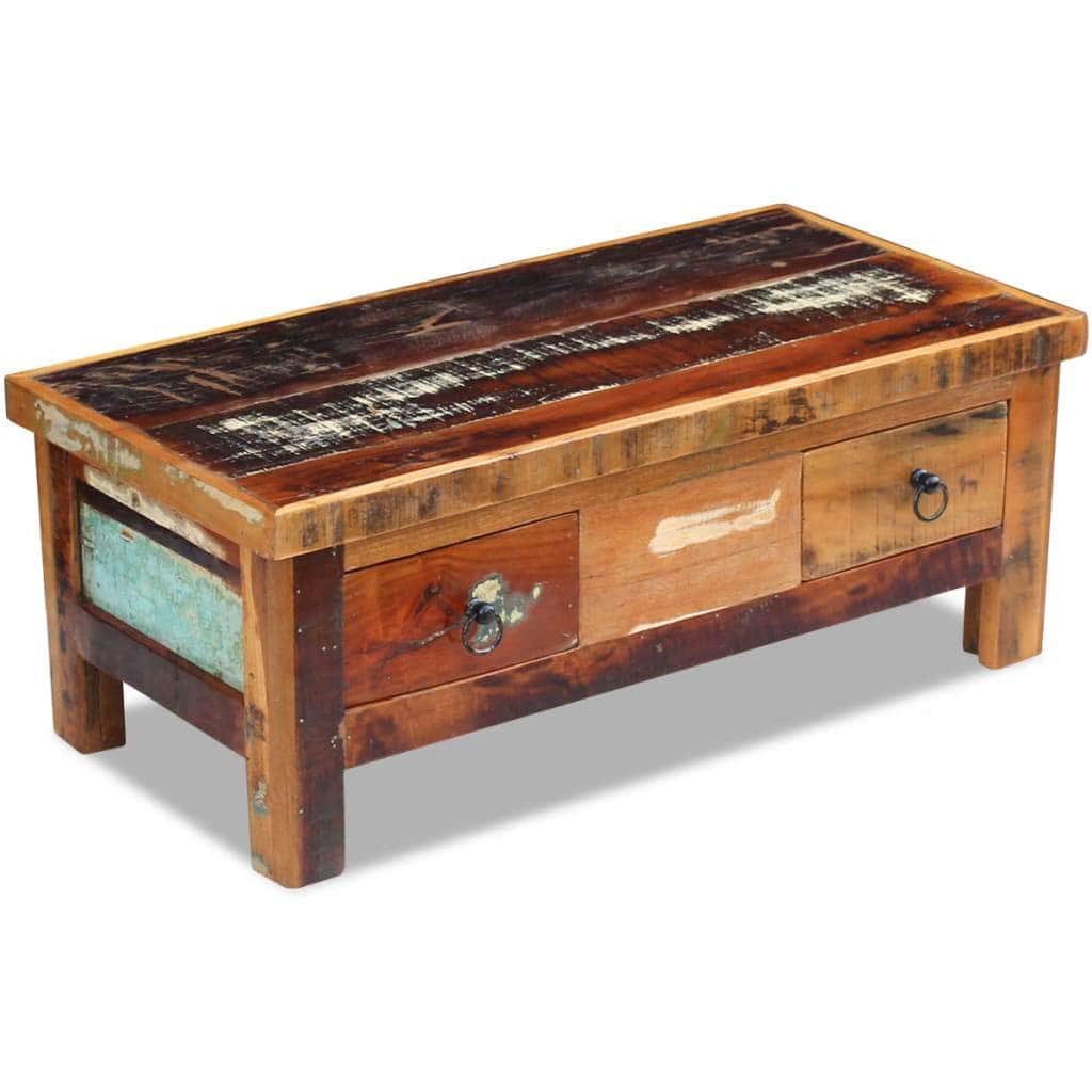 Coffee Table Drawers Solid Reclaimed Wood
