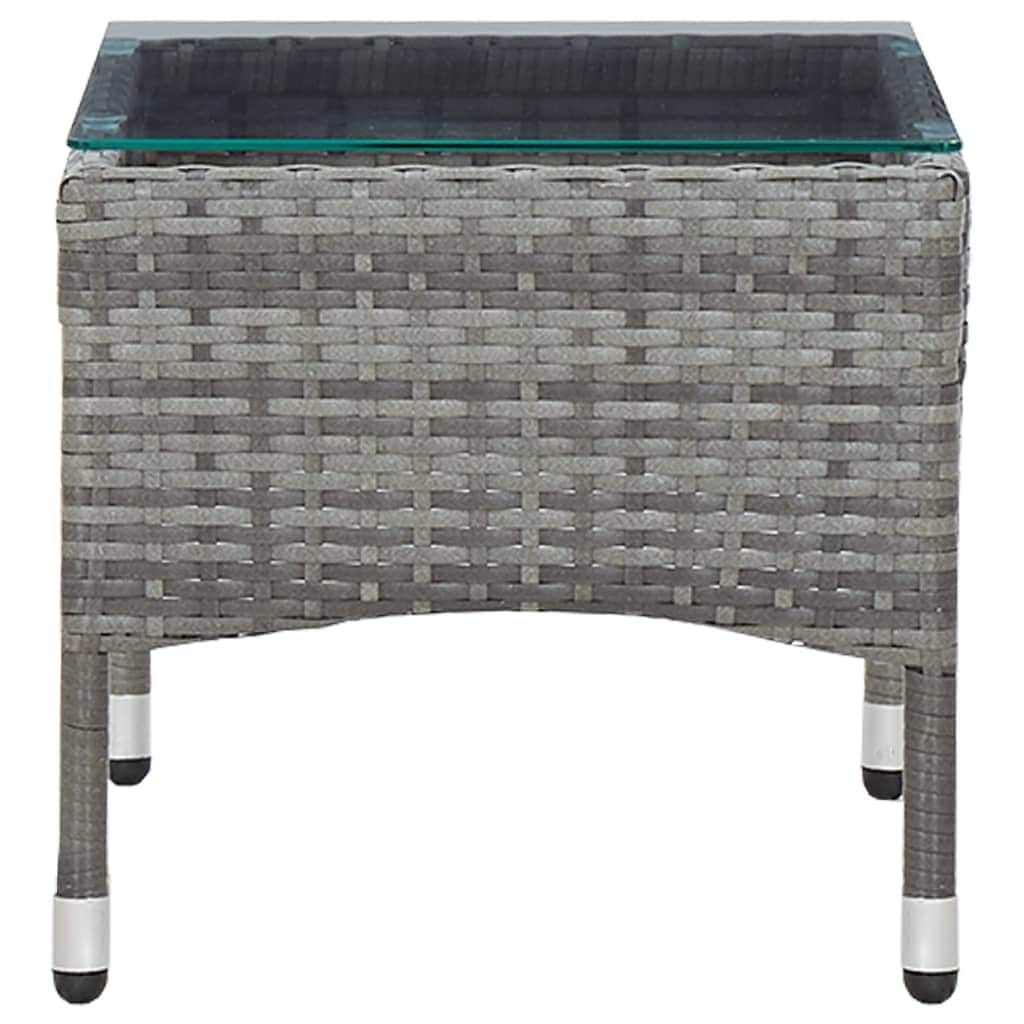Coffee Table Grey Poly Rattan