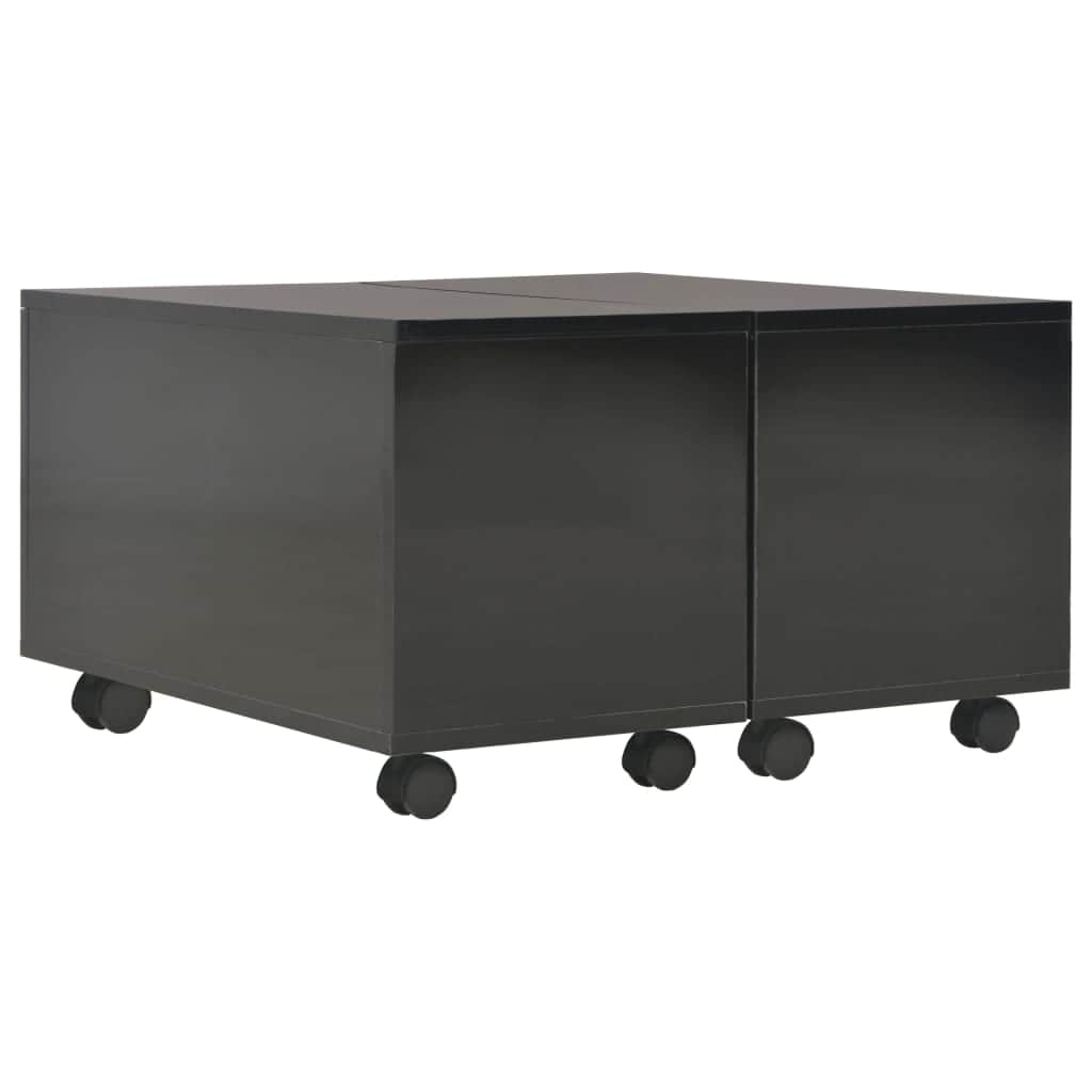 Coffee Table High Gloss Black Chipboard