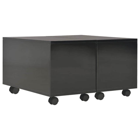 Coffee Table High Gloss Black Chipboard