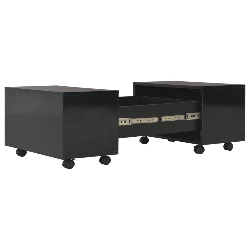 Coffee Table High Gloss Black Chipboard