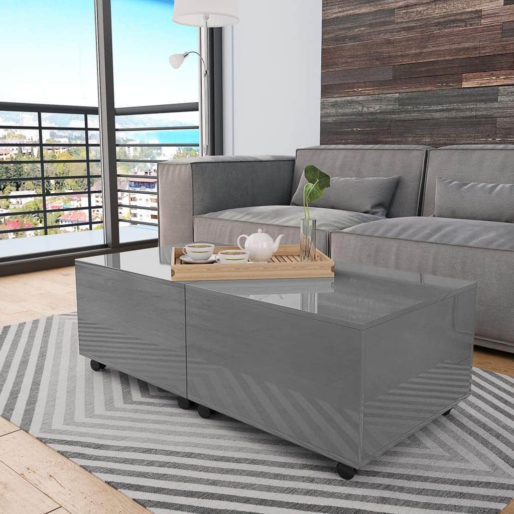 Coffee Table High Gloss Grey - Simple deals