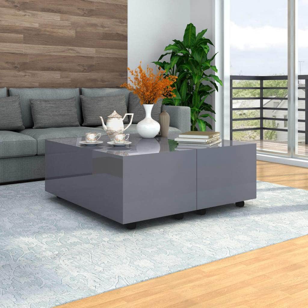 Coffee Table High Gloss - Grey - Simple deals