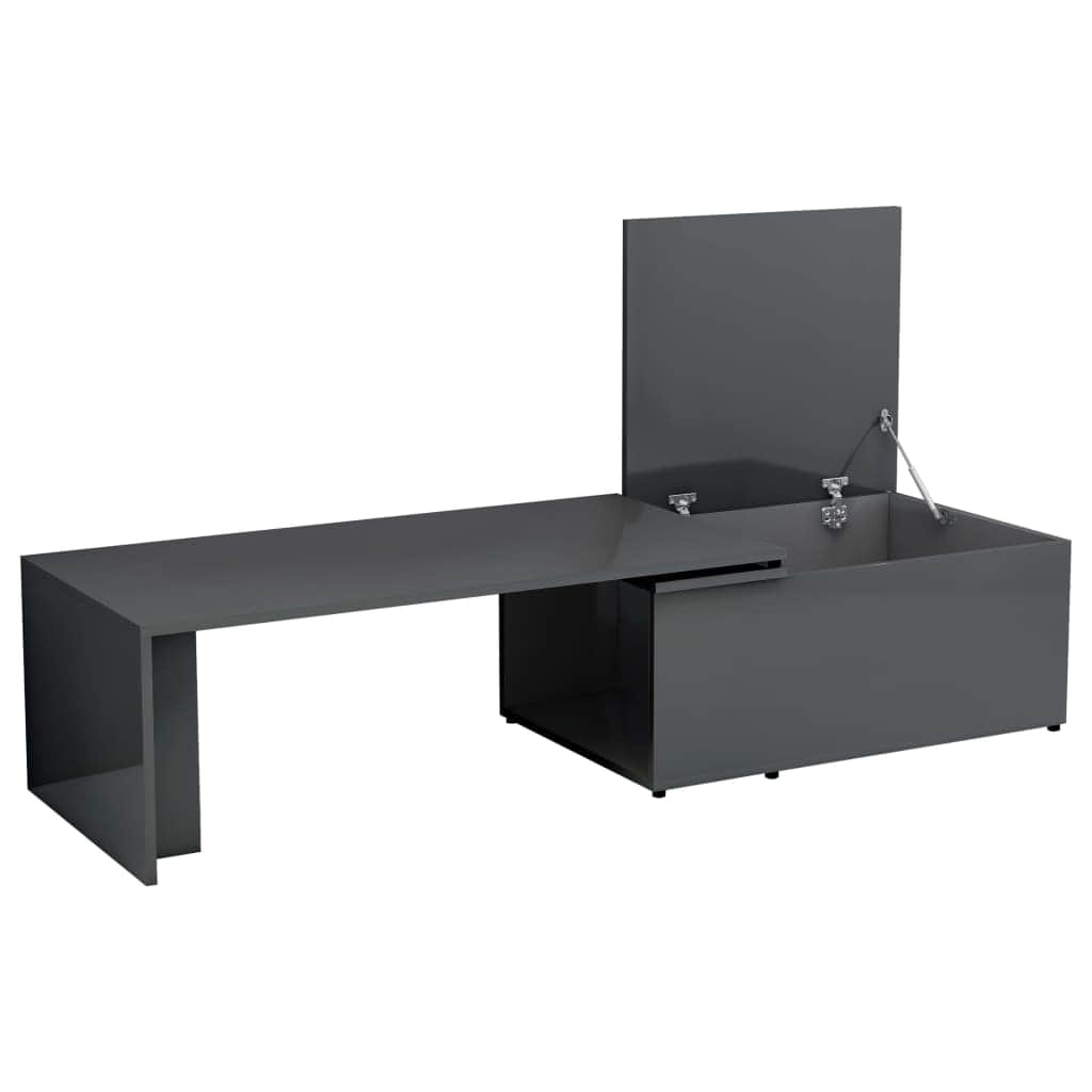 Coffee Table High Gloss Grey Chipboard