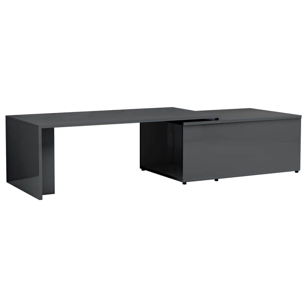 Coffee Table High Gloss Grey Chipboard