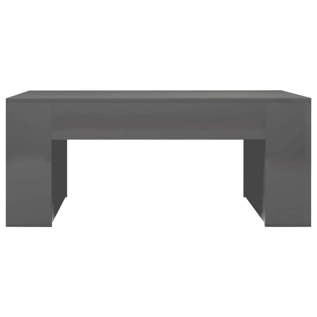 Coffee Table High Gloss Grey Chipboard
