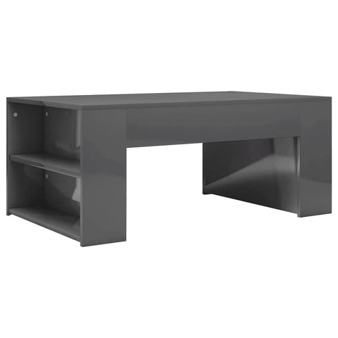 Coffee Table High Gloss Grey Chipboard