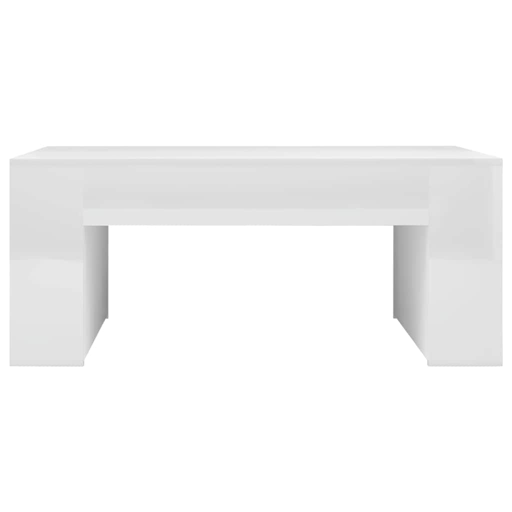 Coffee Table High Gloss White Chipboard